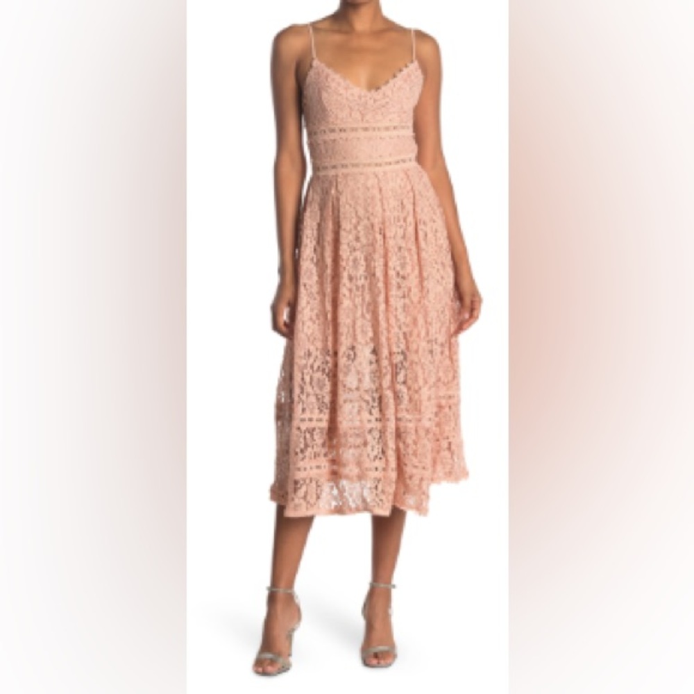 NSR Crochet Lace Midi Dress